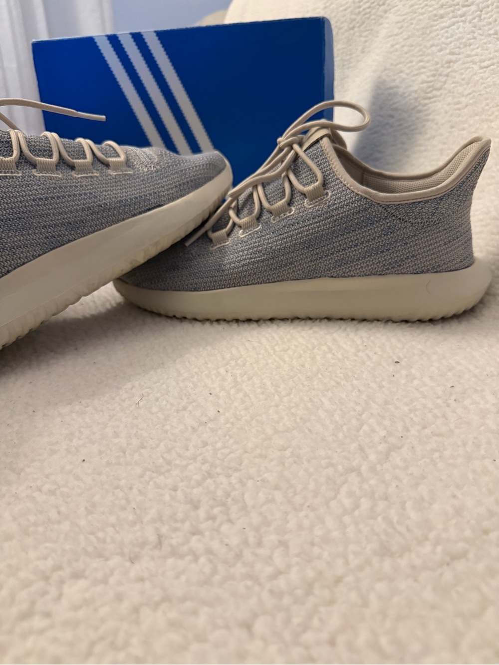 adidas Light Gray Knit Low-Top Sneakers